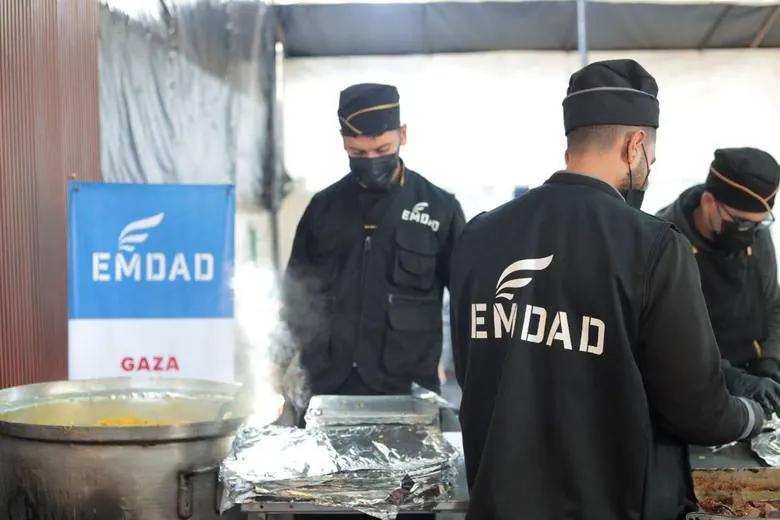 Field kitchen preparing hot meals in Gaza